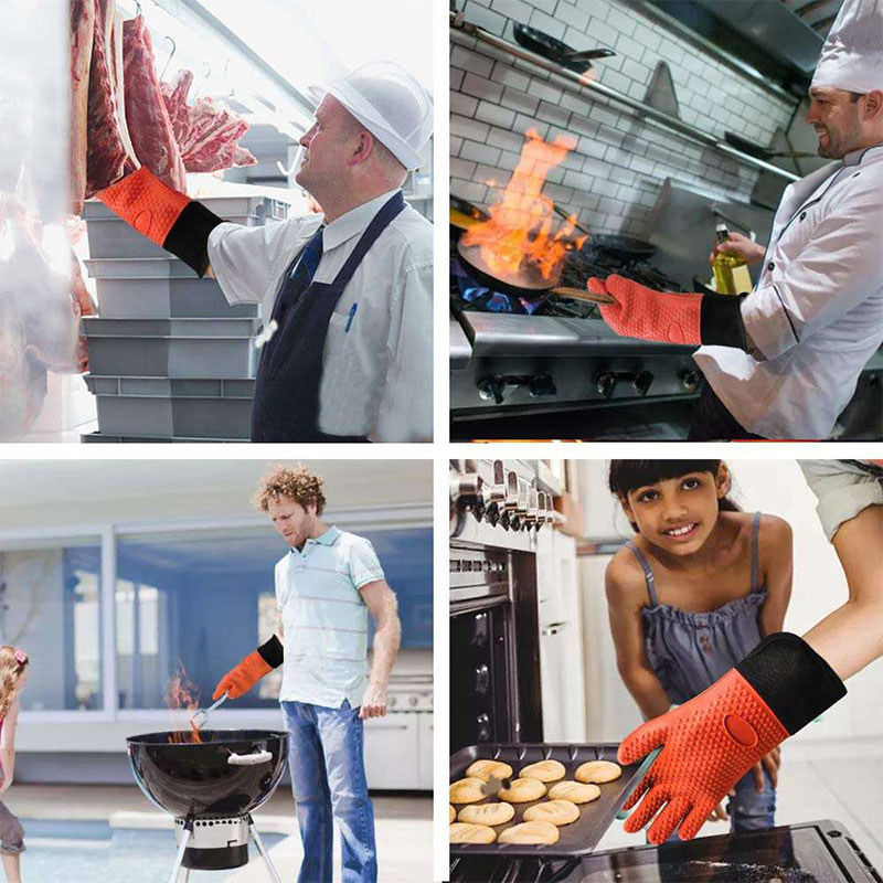 Silicone Anti-Scalding Mitts Kitchen Silicone Gloves Tray Dish Bowl Holder Baking Insulation