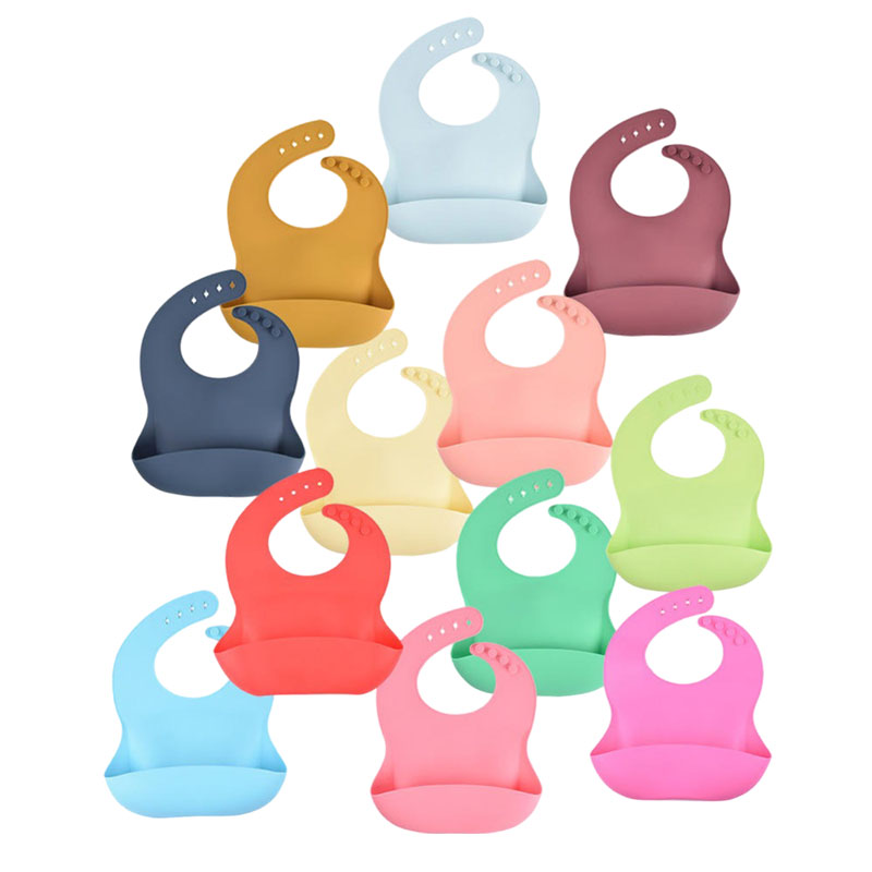 New Waterproof Bib Soft Silicone Baby Feeding Bibs